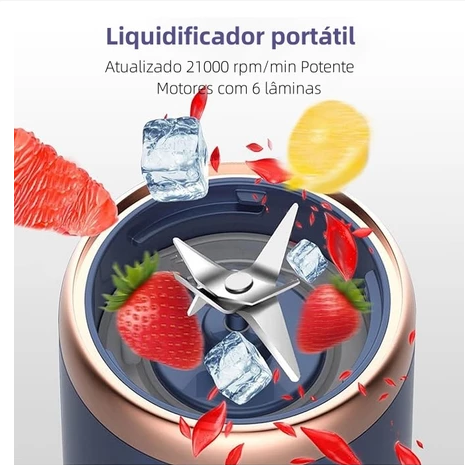 Espremedor Elétrico 6 Lâminas Mini Liquidificador 400ML